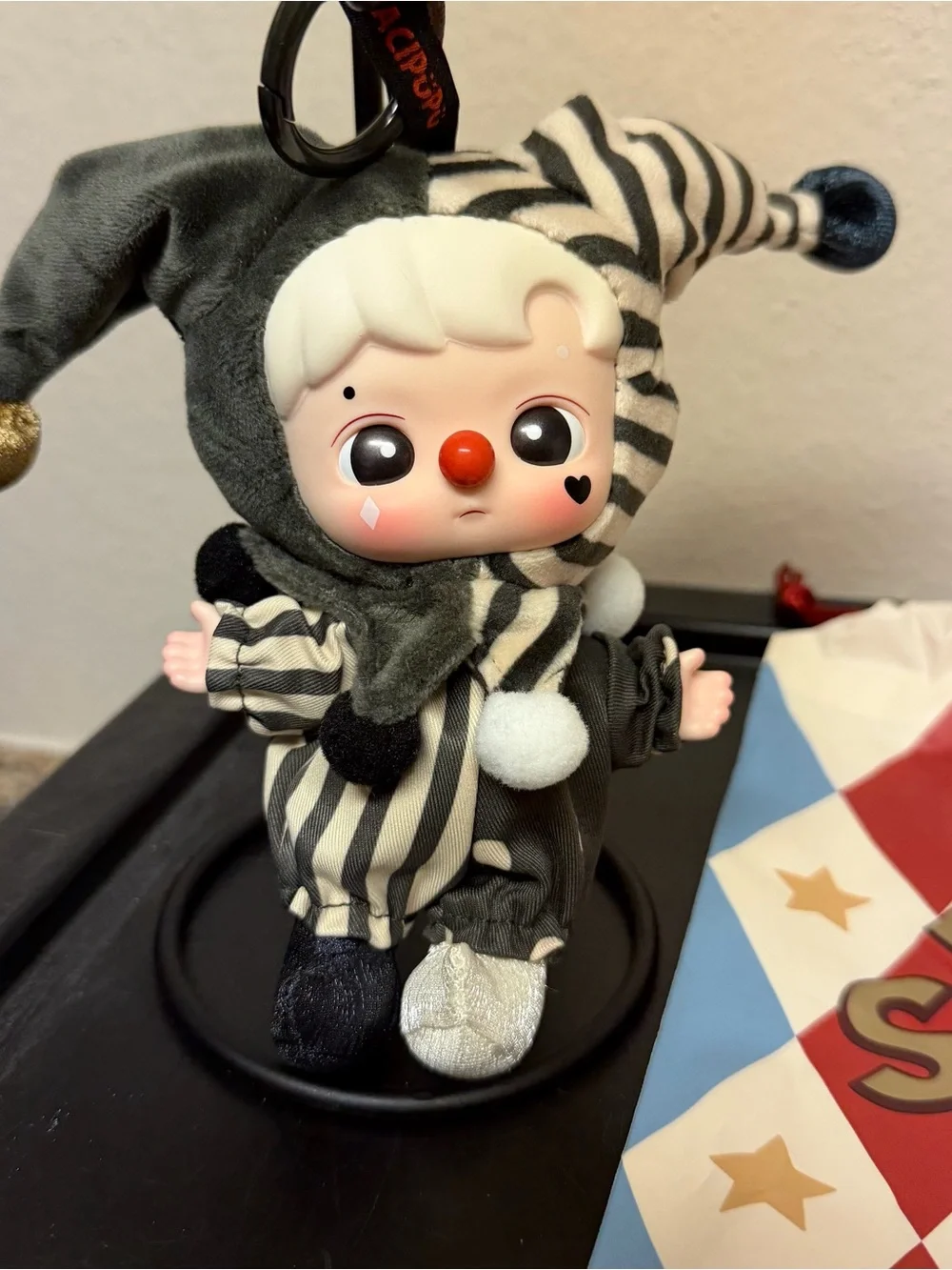 Pop Mart Why So Serious Plush Pendant Silver Mist Clown Hacipupu